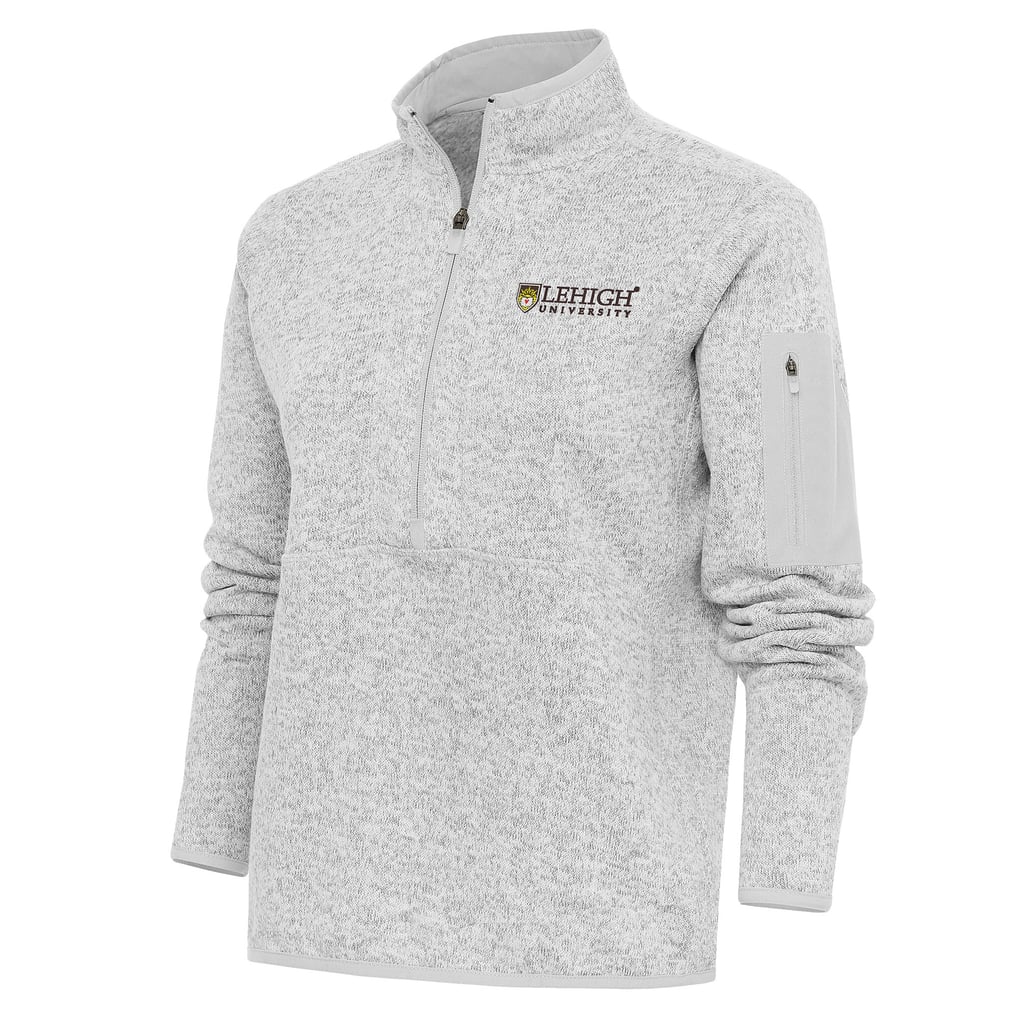 Lehigh Mountain Hawks Antigua Women's Fortune Half-Zip Pullover Top - Heather Gray