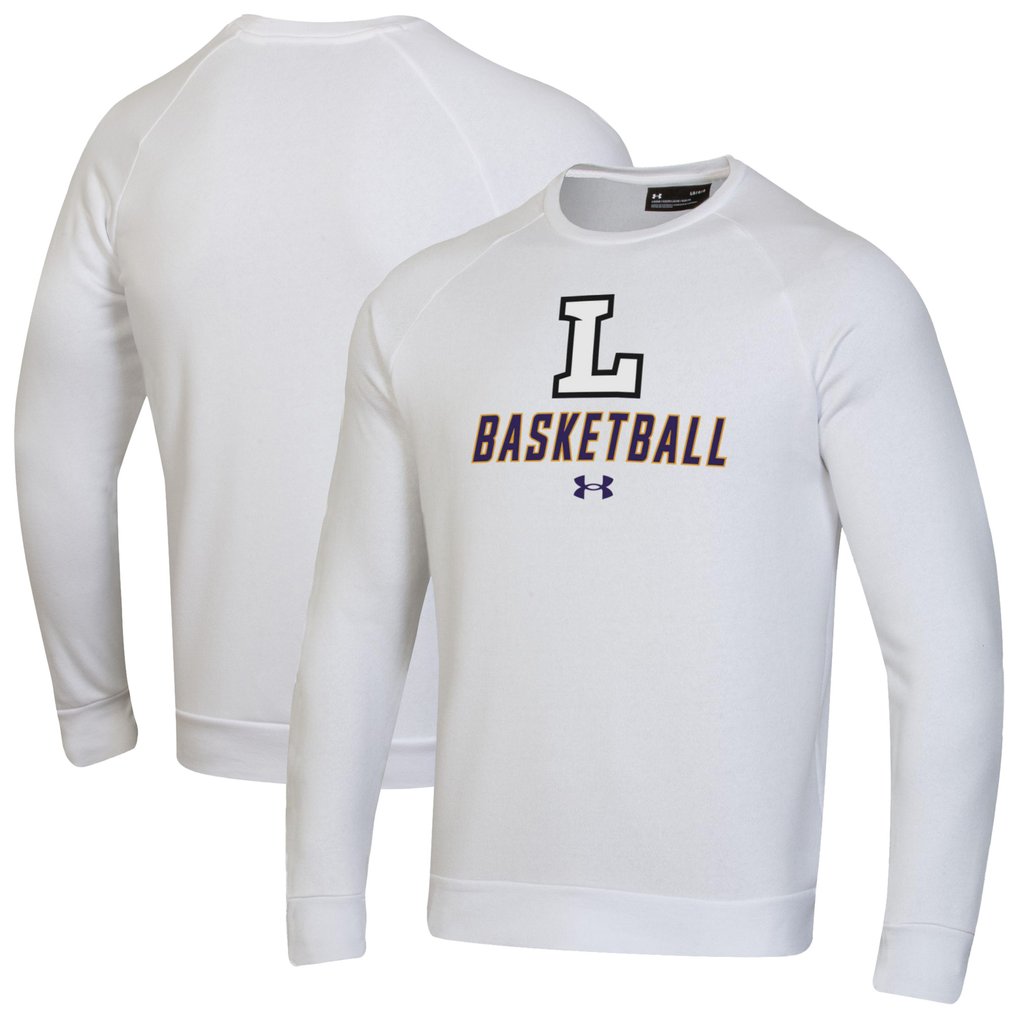  Lipscomb Bisons Under Armour Raglan Basketball Rival Fleece Pullover Sweatshirt - White