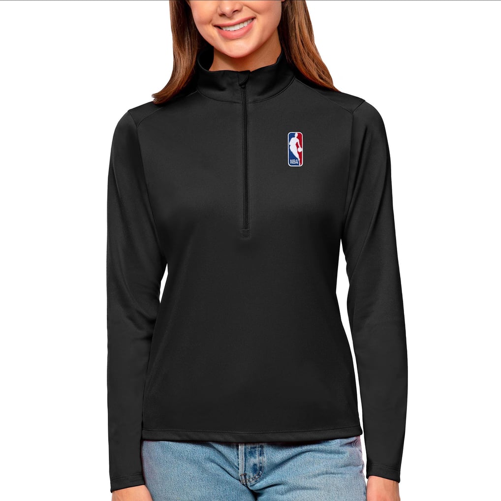  WNBA Antigua Women's Logoman Tribute Half-Zip Pullover Top - Black