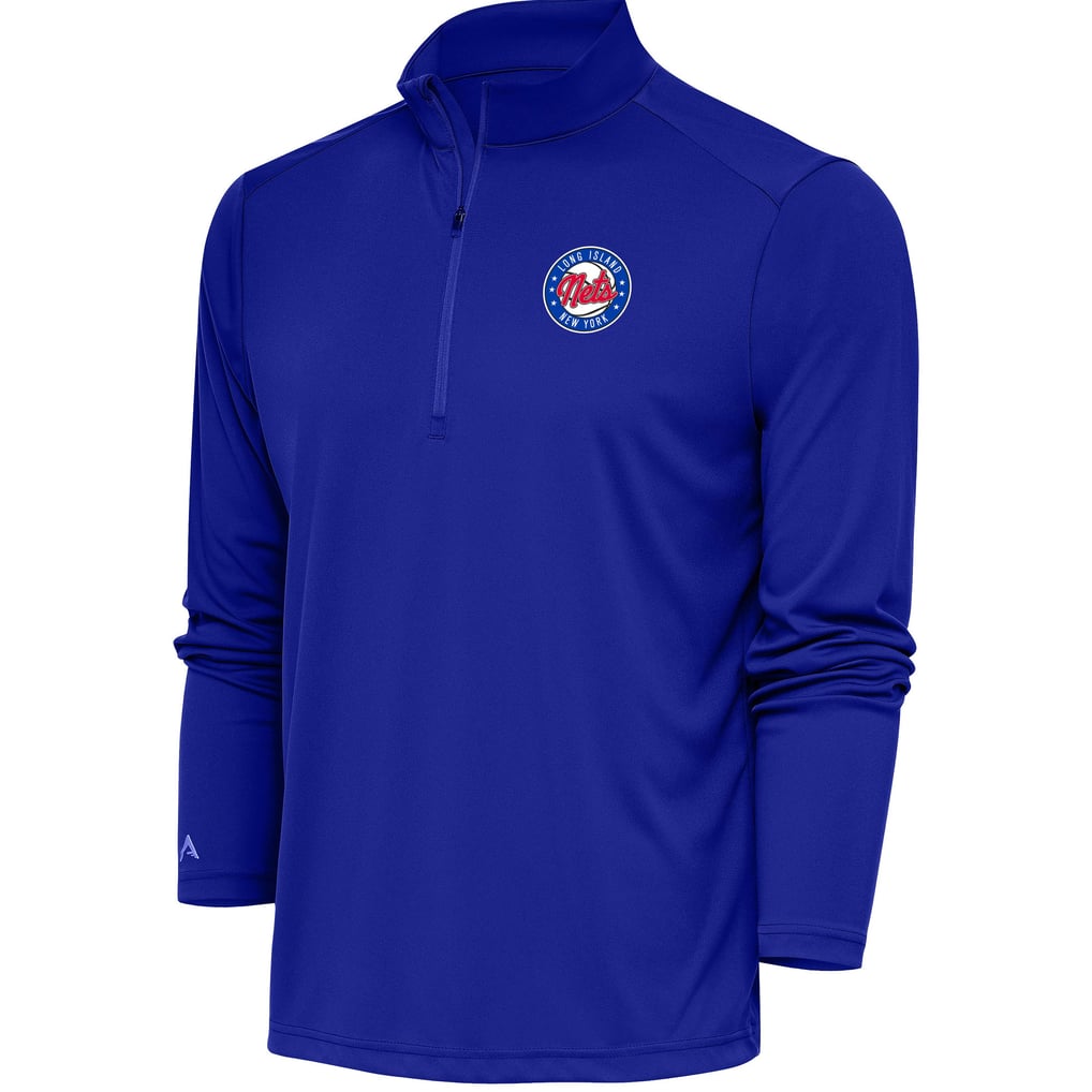  Long Island Nets Antigua Tribute Quarter-Zip Pullover Top - Blue