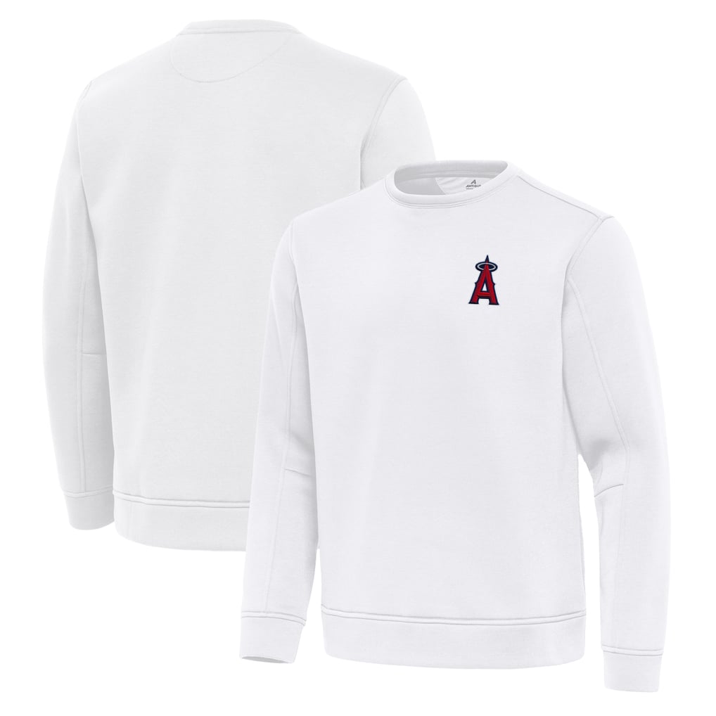 Los Angeles Angels Antigua Relevant Lightweight Pullover Sweatshirt - White