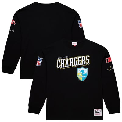  Los Angeles Chargers Mitchell & Ness Training Camp Vintage Logos Long Sleeve T-Shirt - Black