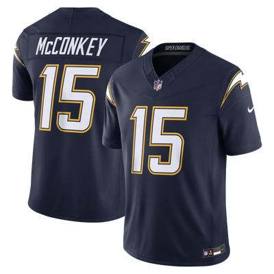 Ladd McConkey Los Angeles Chargers Nike Alternate Super Chargers Vapor F.U.S.E. Stitched Limited Jersey - Navy