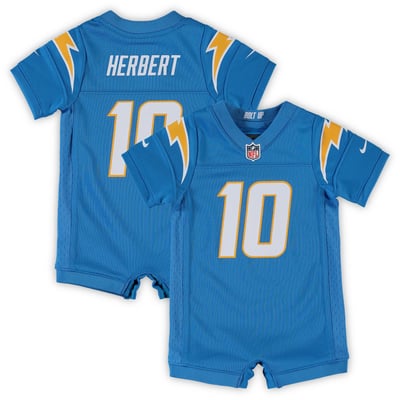 Justin Herbert Los Angeles Chargers Nike Newborn Romper Game Jersey - Powder Blue