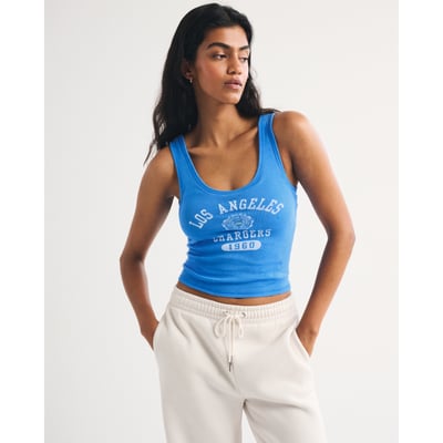 Los Angeles Chargers Abercrombie & Fitch Women's Bra-Free Scoop Neck Tank Top - Blue