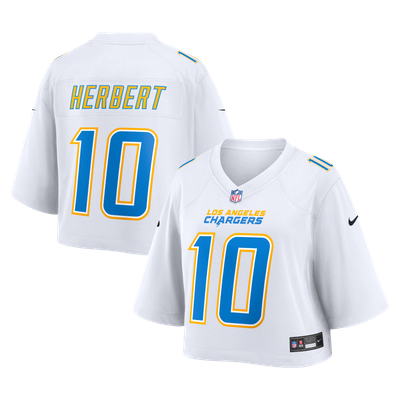 Justin Herbert Los Angeles Chargers Nike Women's Cropped Fashion Game Jersey - White