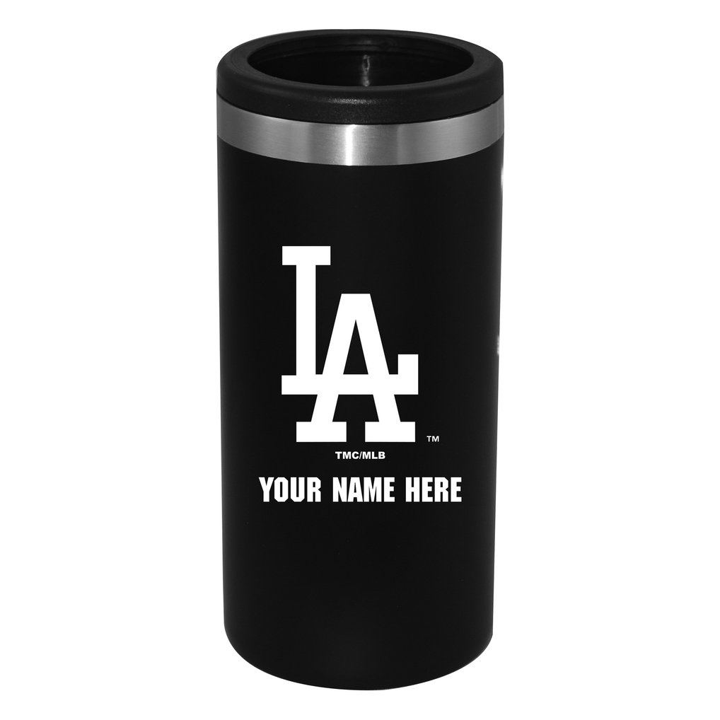Los Angeles Dodgers 12oz. Personalized Slim Can Holder - Black