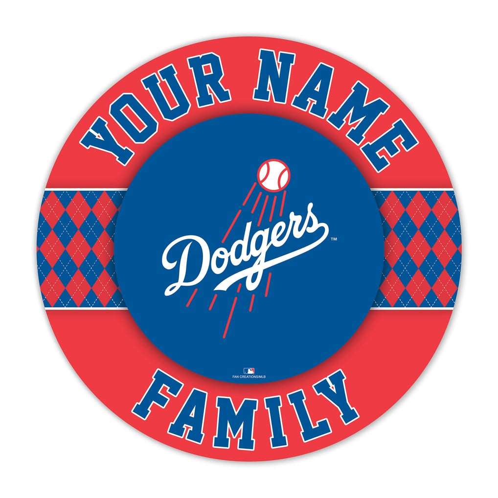 Los Angeles Dodgers 16" Personalized Circle Wall Art