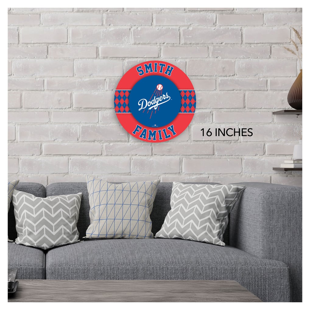 Los Angeles Dodgers 16" Personalized Circle Wall Art