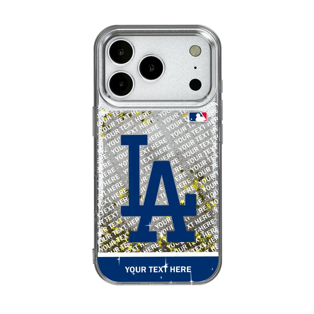 Los Angeles Dodgers iPhone Personalized Glitter Case