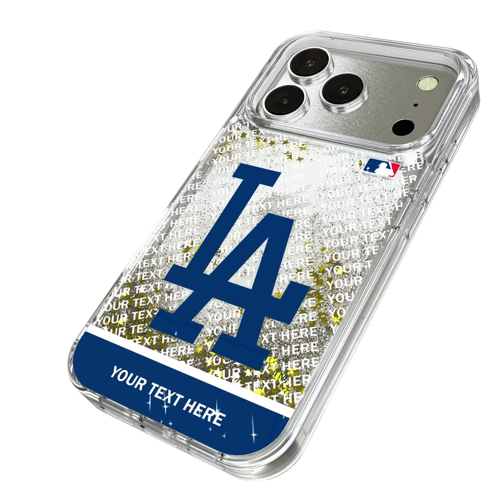 Los Angeles Dodgers iPhone Personalized Glitter Case
