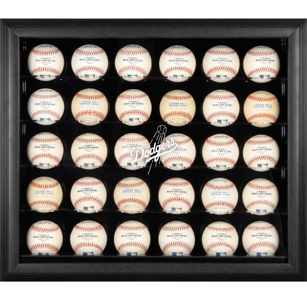 Los Angeles Dodgers Fanatics Authentic Logo Black Framed 30-Ball Display Case