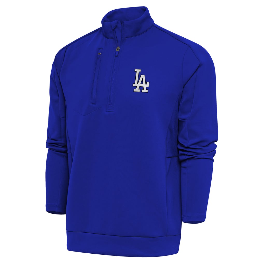 Los Angeles Dodgers Antigua Metallic Generation Quarter-Zip Pullover Top - Royal