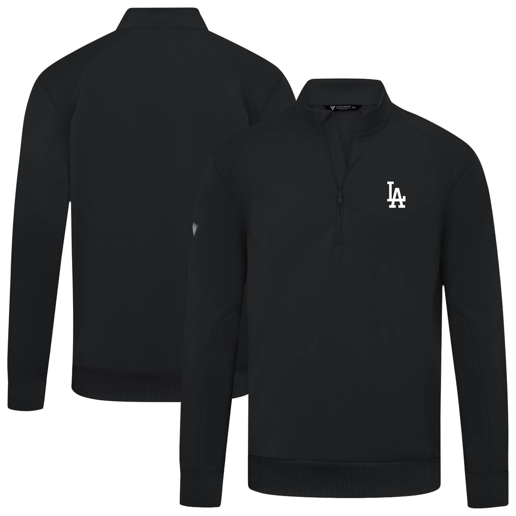  Los Angeles Dodgers Levelwear Upright Insignia Tri-Blend Quarter-Zip Pullover - Black