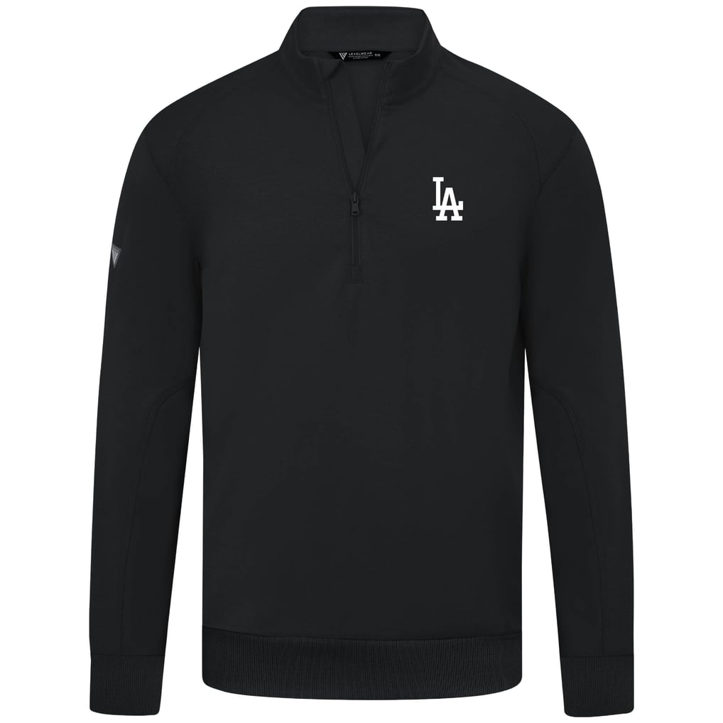  Los Angeles Dodgers Levelwear Upright Insignia Tri-Blend Quarter-Zip Pullover - Black
