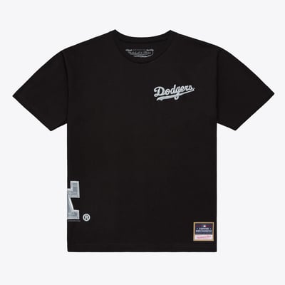  Los Angeles Dodgers Mitchell & Ness Chrome Heritage T-Shirt - Black
