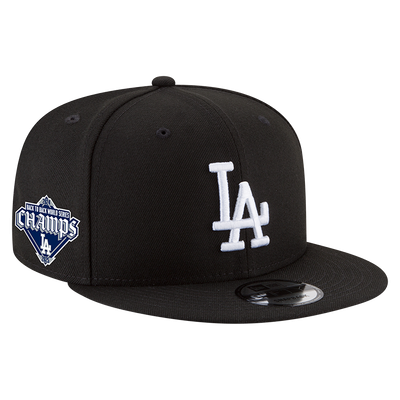 Los Angeles Dodgers New Era 2024/25 Back-to-Back Champions Diamond Side Patch 9FIFTY Snapback Hat - Black