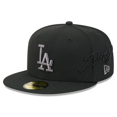 Los Angeles Dodgers New Era Side Script 59FIFTY Fitted Hat - Black