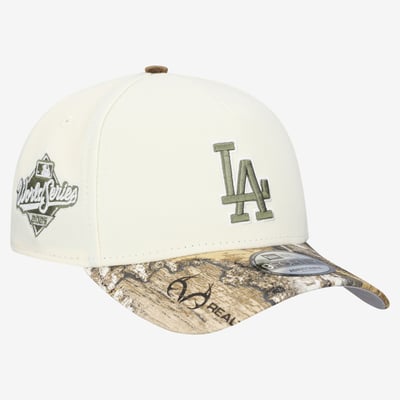 Los Angeles Dodgers New Era 9FORTY A-Frame Adjustable Hat - Cream/Realtree Camo