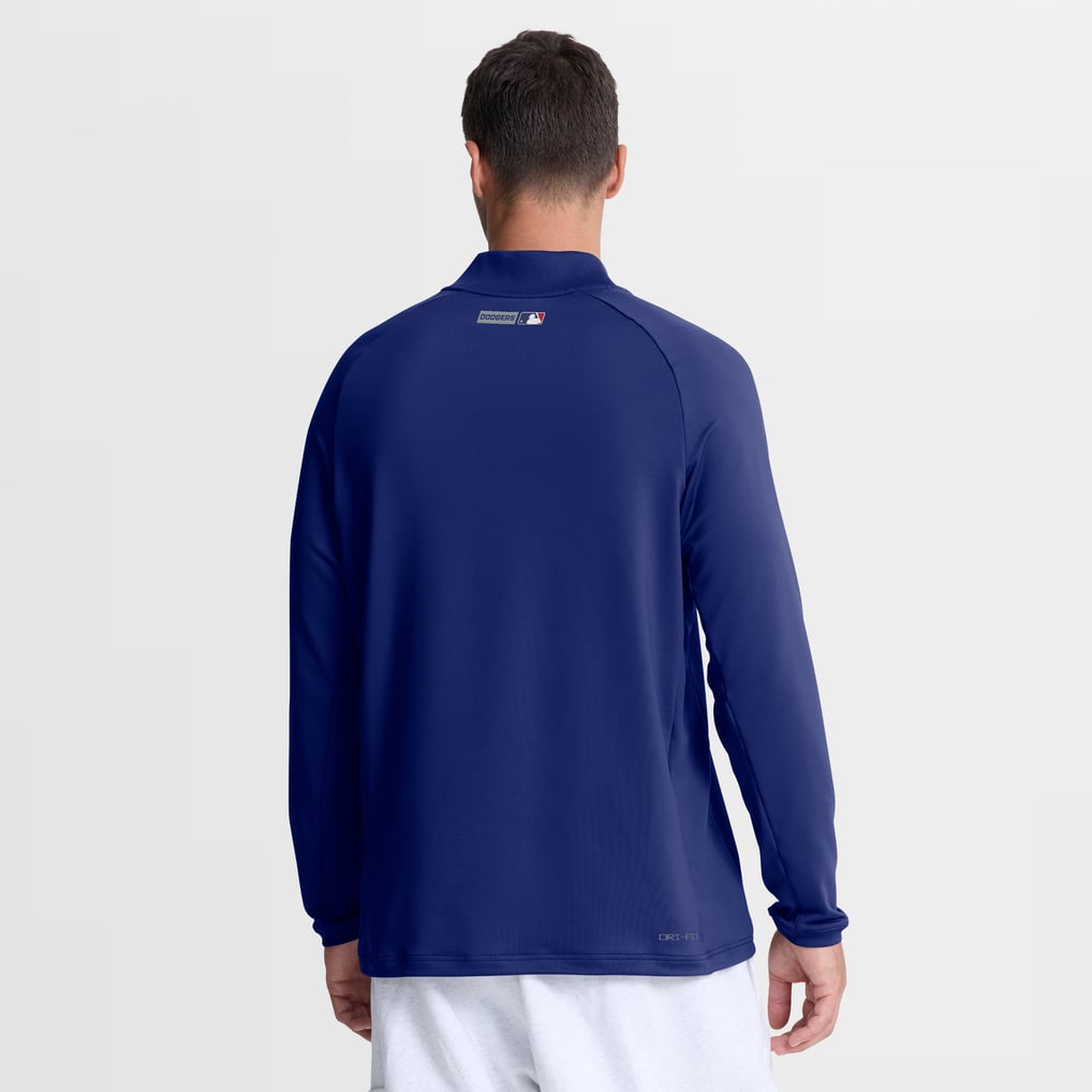 Los Angeles Dodgers Nike Authentic Collection Dri-FIT Raglan Half-Zip Pullover - Royal