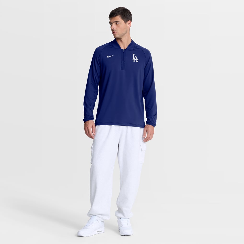 Los Angeles Dodgers Nike Authentic Collection Dri-FIT Raglan Half-Zip Pullover - Royal