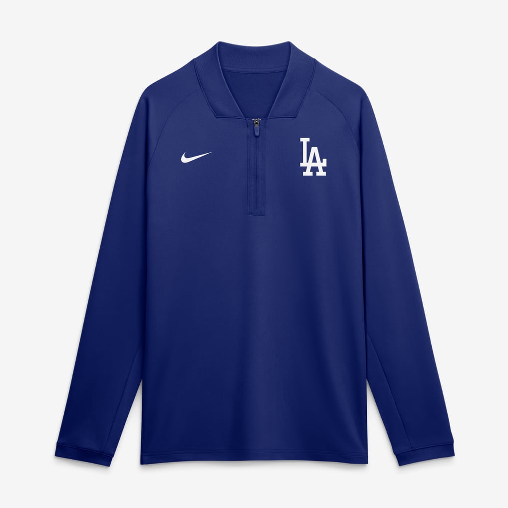 Los Angeles Dodgers Nike Authentic Collection Dri-FIT Raglan Half-Zip Pullover - Royal