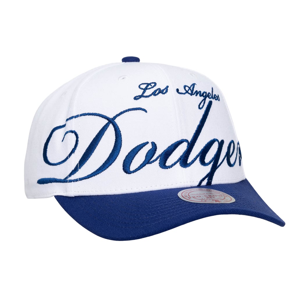 Los Angeles Dodgers Mitchell & Ness Unisex XL Script Pro Crown Adjustable Hat - White/Royal