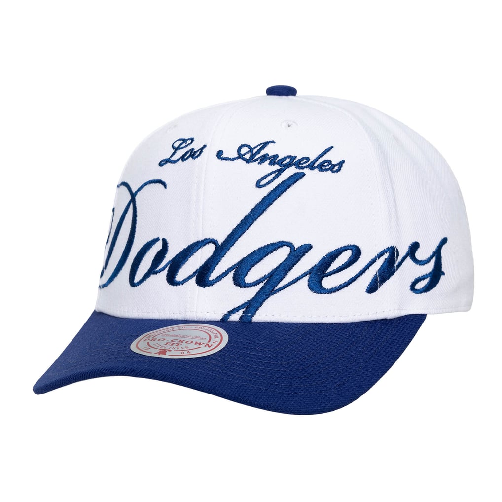 Los Angeles Dodgers Mitchell & Ness Unisex XL Script Pro Crown Adjustable Hat - White/Royal