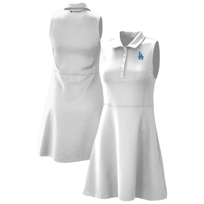 Los Angeles Dodgers Columbia Women's Omni-Wick Polo Match Dress - White