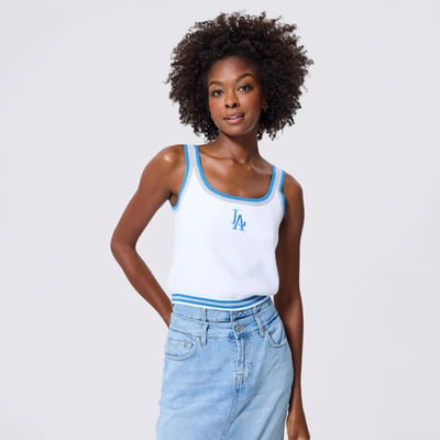 Los Angeles Dodgers Terez Women's Knit Cropped Tank Top - White