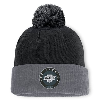  Los Angeles Kings Fanatics Aspyn Cuffed Knit Hat with Pom - Black