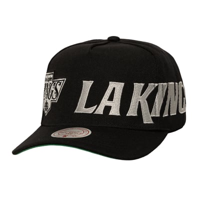  Los Angeles Kings Mitchell & Ness Busted Logo Wordmark Wrap-Around Pro Pinch Adjustable Hat - Black