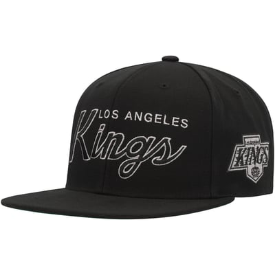 Los Angeles Kings Mitchell & Ness Core Team Script 2.0 Snapback Hat - Black