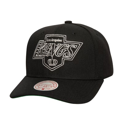 Los Angeles Kings Mitchell & Ness Soul Strike Neon Logo Pro Crown Adjustable Hat - Black