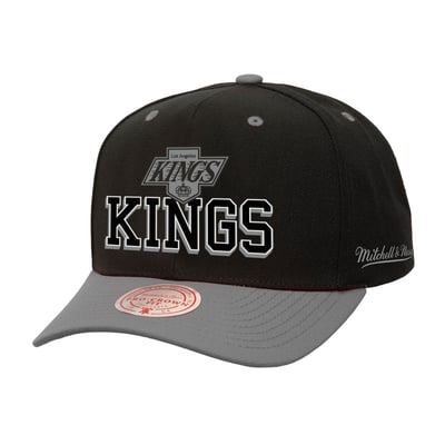 Los Angeles Kings Mitchell & Ness Backside Script Two-Tone Pro Crown Adjustable Hat - Black/Silver