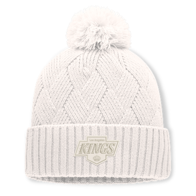 Los Angeles Kings Fanatics Women's Level Up Cuffed Knit Hat with Pom - Cream