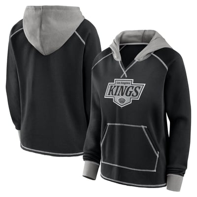 Los Angeles Kings Logo Athletic Women's Hit It French Terry Full-Zip Hoodie - Black