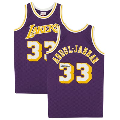 Kareem Abdul-Jabbar Los Angeles Lakers Fanatics Authentic Autographed Mitchell & Ness Purple 1983-84 Swingman Jersey