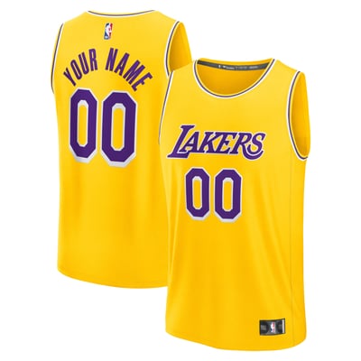  Los Angeles Lakers Fanatics Fast Break Custom Jersey - Icon Edition - Gold