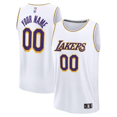 Los Angeles Lakers Fanatics Fast Break Custom Replica Jersey - Association Edition  - White