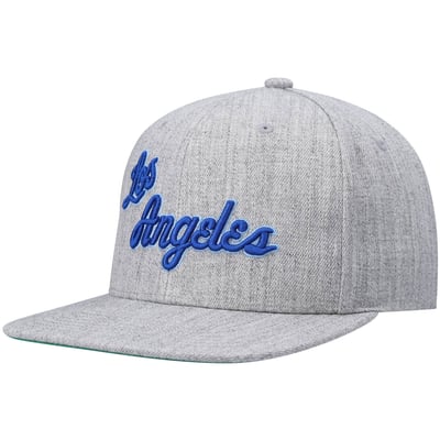 Los Angeles Lakers Mitchell & Ness Hardwood Classics Team 2.0 Snapback Hat - Heathered Gray