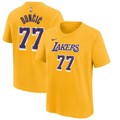 Luka Dončić Los Angeles Lakers Nike Icon Edition Name & Number T-Shirt - Gold