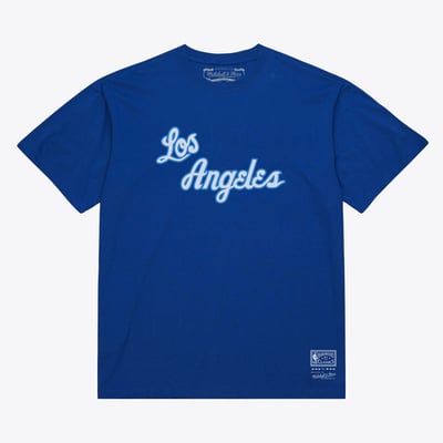  Los Angeles Lakers Mitchell & Ness Unisex Hardwood Classics Arch T-Shirt - Royal