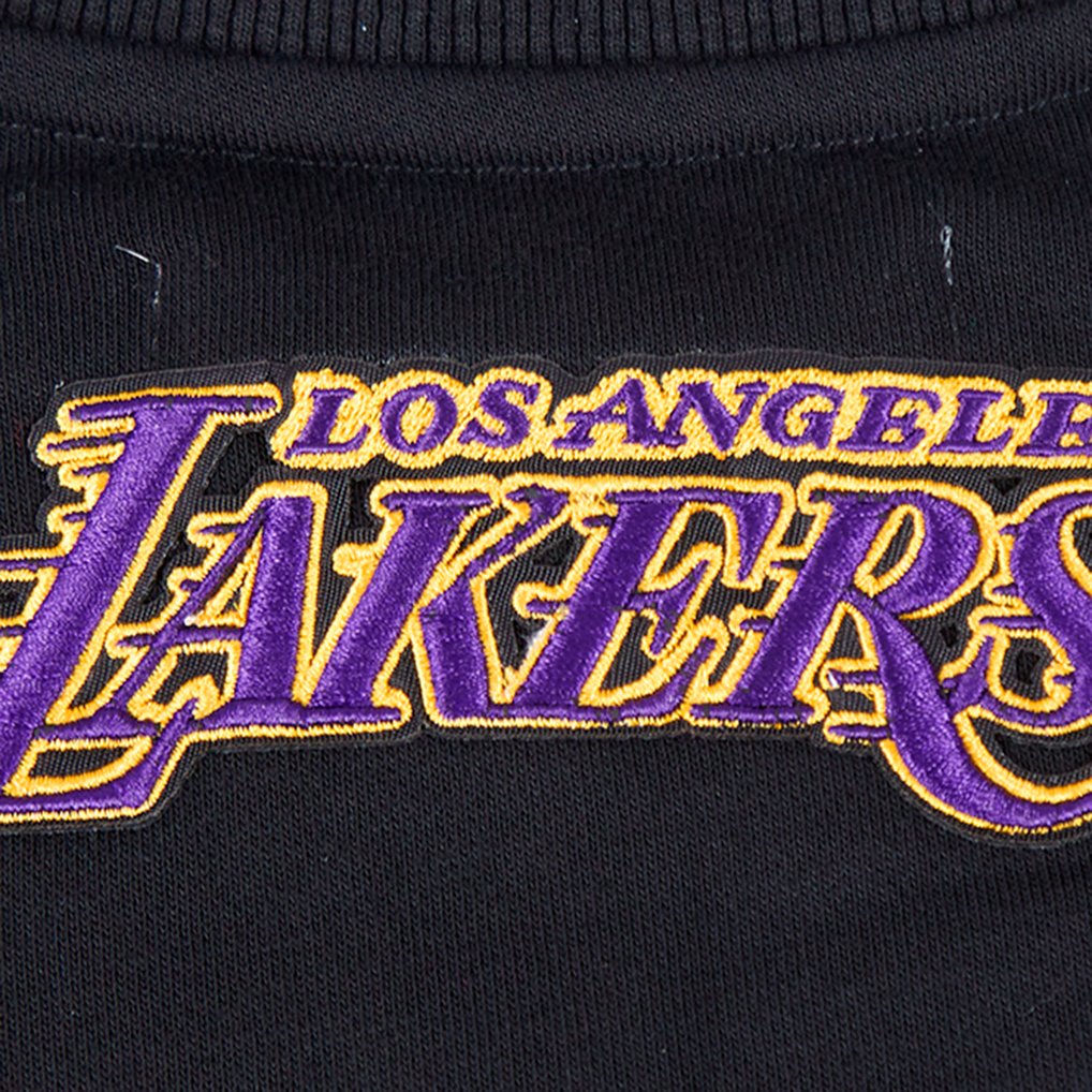 Los Angeles Lakers Pro Standard Women's Area Code Cropped Pullover Sweatshirt - Black
