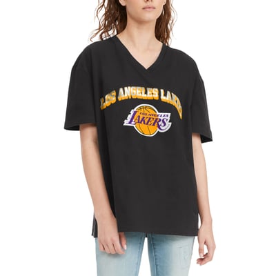 Los Angeles Lakers Tommy Jeans Women's Ashley V-Neck T-Shirt - Black