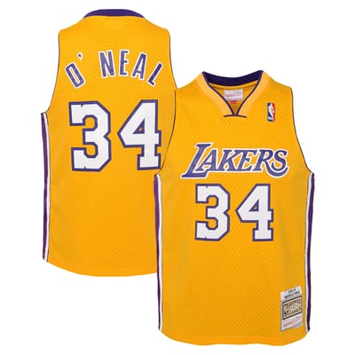 Shaquille O'Neal Los Angeles Lakers Mitchell & Ness Youth 1999/00 Hardwood Classics Swingman Jersey - Gold