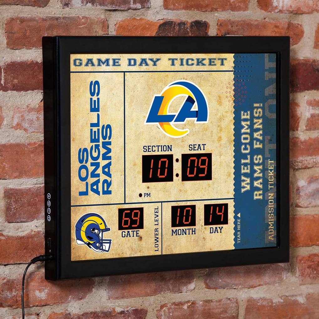  Los Angeles Rams 15" x 19" Bluetooth Scoreboard Wall Clock