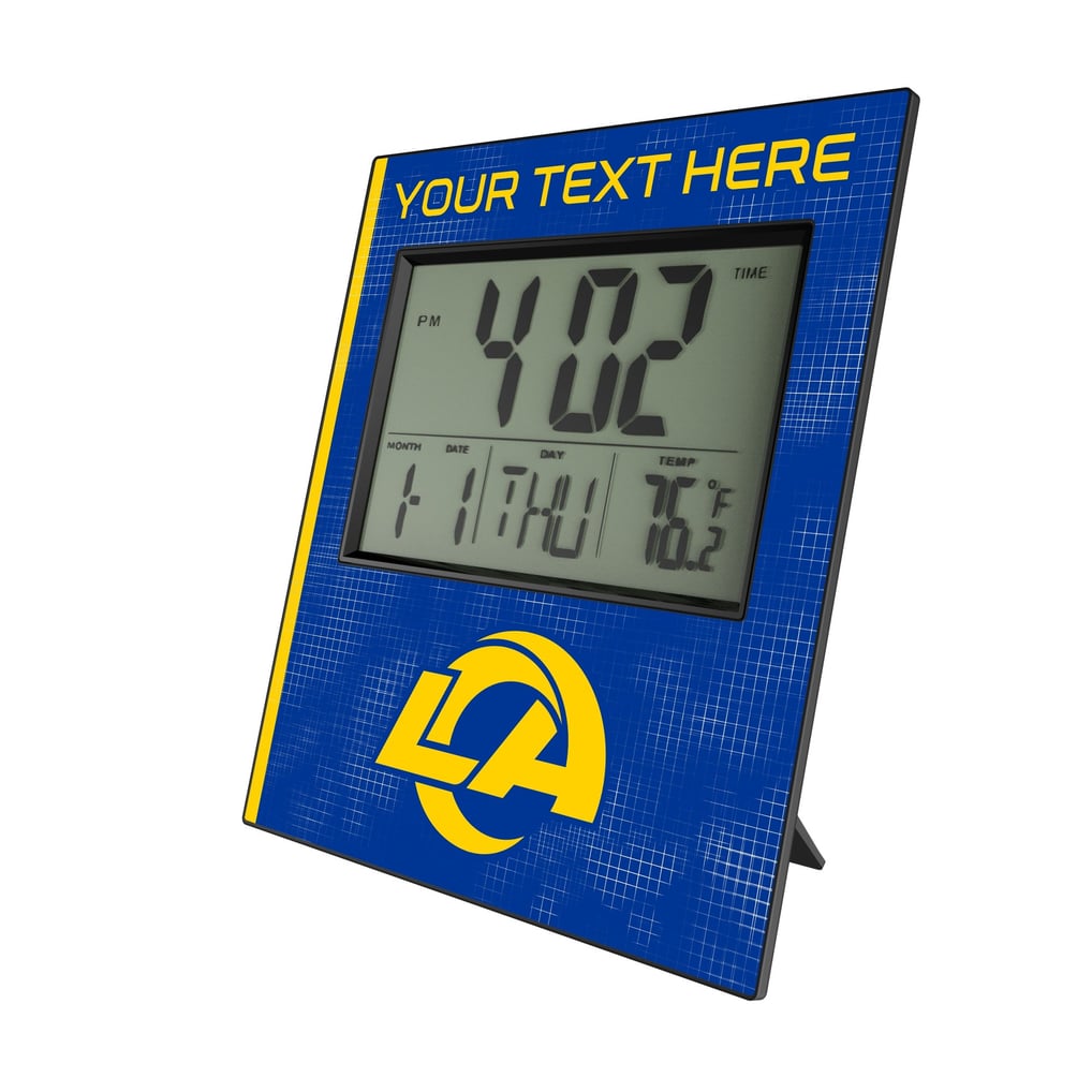 Los Angeles Rams Keyscaper Cross Hatch Personalized Digital Desk Clock