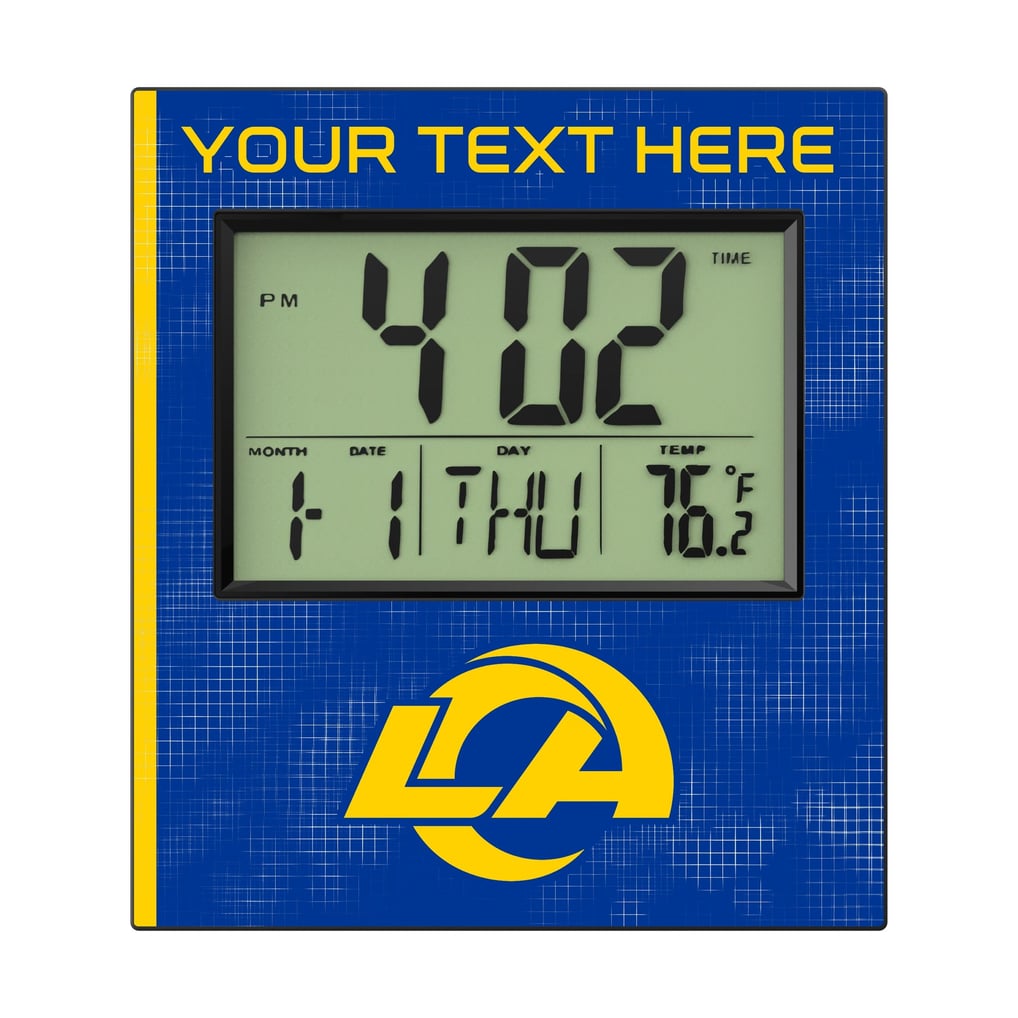 Los Angeles Rams Keyscaper Cross Hatch Personalized Digital Desk Clock