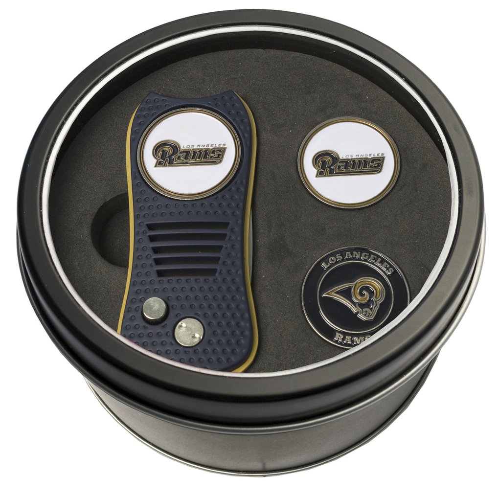 Los Angeles Rams Divot Tool & Ball Markers Personalized Tin Gift Set